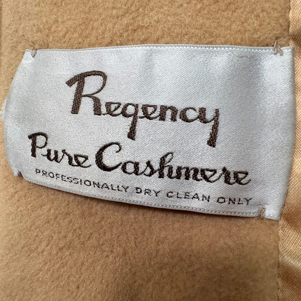 Vintage 70s Regency Cashmere Long Trench Coat 8 Camel Tan Tie Waist Old Money - Picture 5 of 12